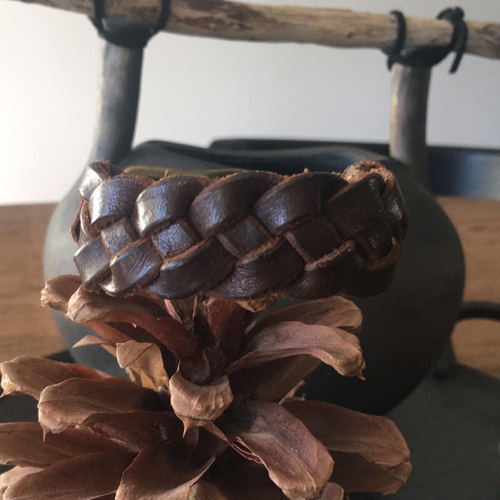 RRL Ralph Lauren Brown braided leather Men’s bracelet. Never worn